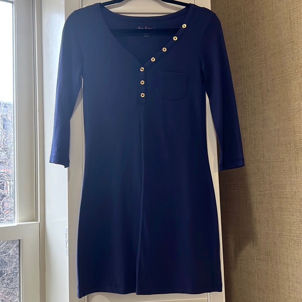 Lily Pulitzer Navy Shirt Dress Size xxs